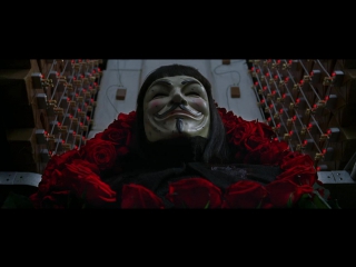 «v» means vendetta (v for vendetta)